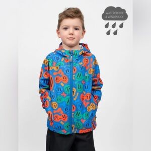 NWT THERM 10K Packaway Rainshell Smiley 8Y
